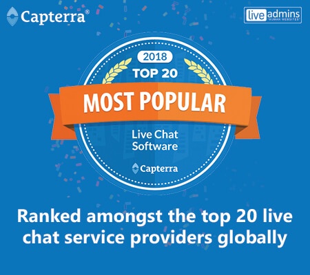 LiveAdmins Named in Capterra’s Top 20 Most Popular for Live Chat Software