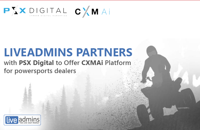 LiveAdmins Partners with PSX Digital to Offer CXMAi Platform for powersports dealers